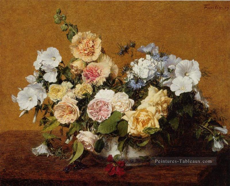 Bouquet de roses et autres fleurs Henri Fantin Latour Peintures à l'huile
